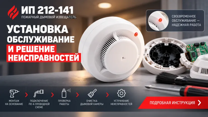 Пожарный извещатель ИП 212-141: установка, обслуживание и устранение неисправностей