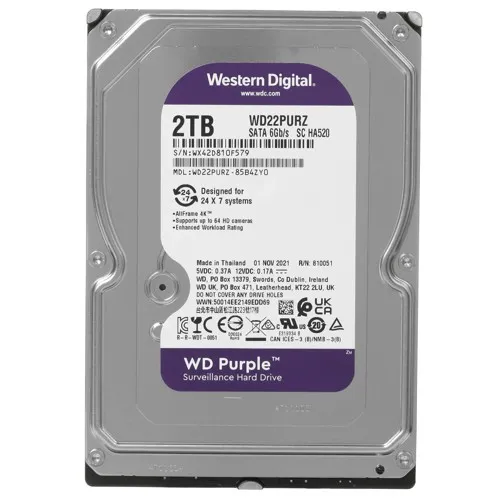 Жесткий диск WD WD22PURZ-85B4ZY0 для видеонаблюдения