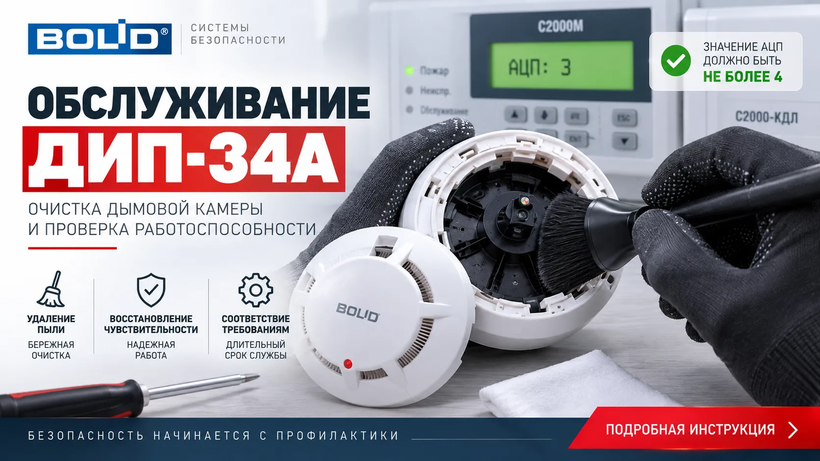 Обслуживание дымового извещателя ДИП-34А: очистка дымовой камеры и проверка работоспособности Обслуживание дымового извещателя ДИП-34А: очистка дымовой камеры и проверка работоспособности