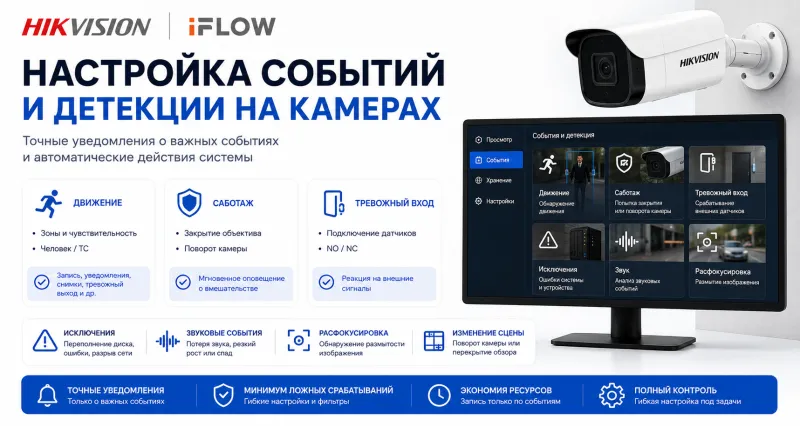 Настройка событий и детекции на камерах видеонаблюдения