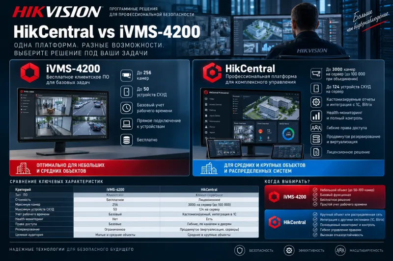 HikCentral vs iVMS-4200: что выбрать для управления системами безопасности?