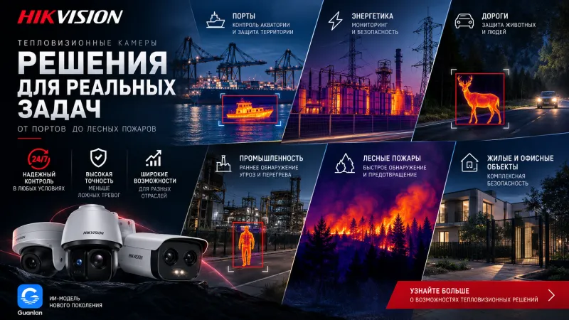 Применение тепловизионных камер Hikvision в отраслевых сценариях: от портов до лесных пожаров