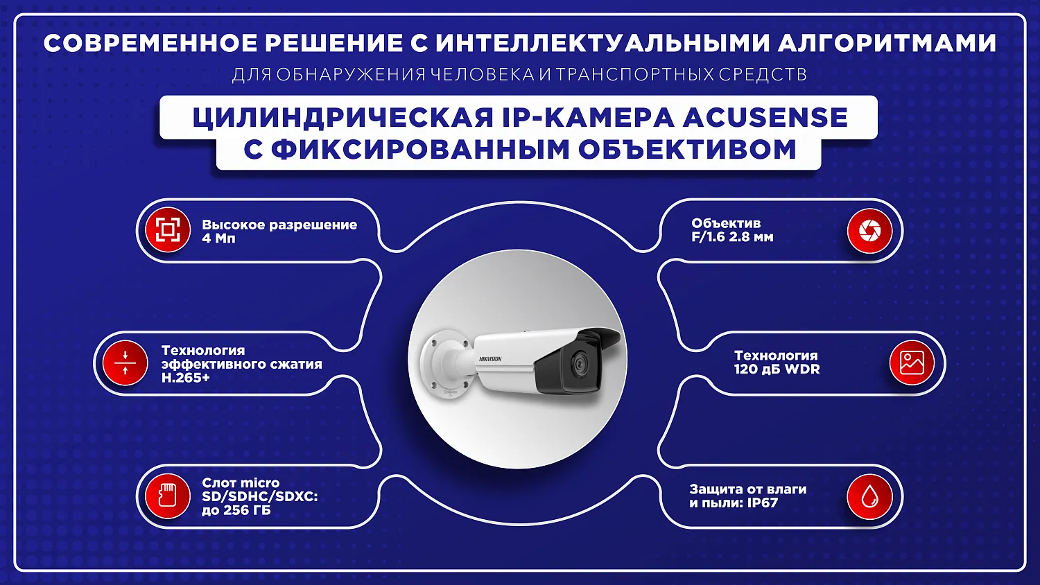Видеокамера DS-2CD2T43G2-4I 4mm