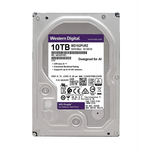 Жесткий диск WD WD101PURA-64B5KY0 для видеонаблюдения