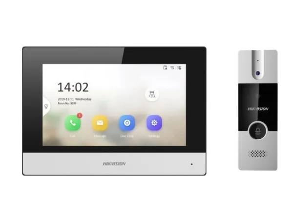 Комплект гибридной видеодомофонии DS-KIS302-P