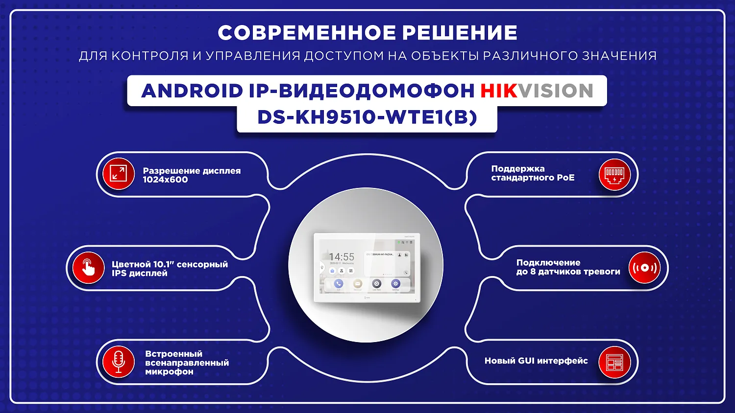 Видеодомофон DS-KH9510-WTE1(B)