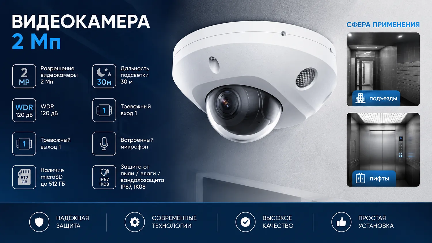 IP-видеокамера iFLOW F-IC-2522C2MS(4mm)