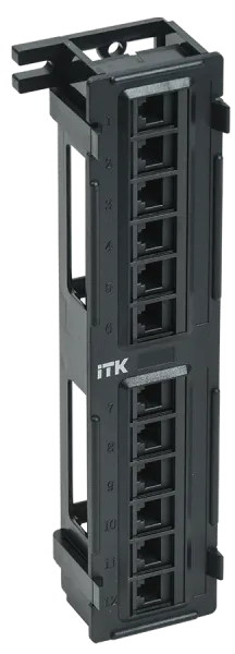 ITK Настенная патч-панель кат.5Е UTP, 12 портов (IDC Dual) / PP12-C5EU-D05