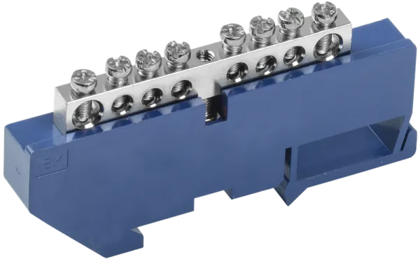 Шина N "ноль" на DIN-изоляторе с никелевым покрытием ШНИ-6х9-8-Д-С IEK / YNN10-08-D-K07-N