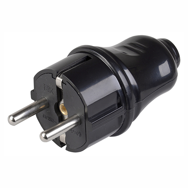 ВПп10-02-Ст Вилка разборная прямая с з/к 16А черная / EVP10-16-01-К02