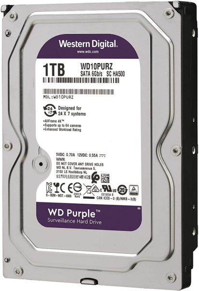 Жесткий диск WD WD10PURZ-85U8XY0 для видеонаблюдения