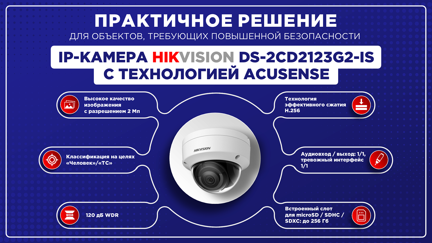 Видеокамера DS-2CD2123G2-IS 4mm D