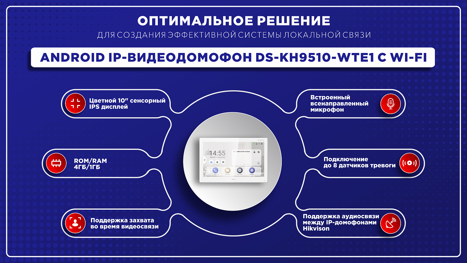 Видеодомофон DS-KH9510-WTE1