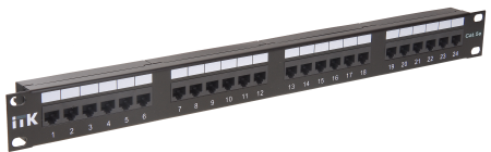 ITK 1U патч-панель кат.5Е UTP, 24 порта (Dual) / PP24-1UC5EU-D05