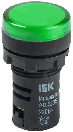 Лампа AD22DS(LED)матрица d22мм зеленый 230В  / BLS10-ADDS-230-K06