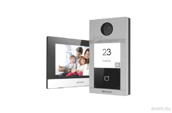 Комплект видеодомофона DS-KIS604-P(B)